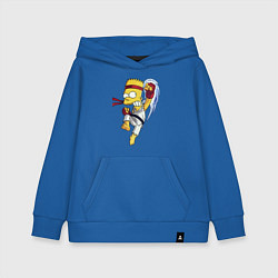 Толстовка детская хлопковая Боец Барт Симпсон - чёрный пояс, цвет: синий