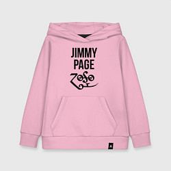 Толстовка детская хлопковая Jimmy Page - Led Zeppelin - legend, цвет: светло-розовый