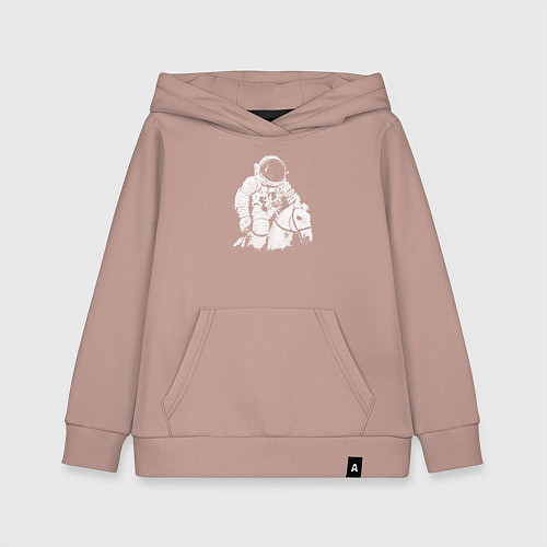Детская толстовка-худи Космонавт на коне / Пыльно-розовый – фото 1