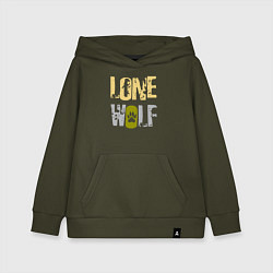 Толстовка детская хлопковая Lone Wolf - одинокий волк, цвет: хаки