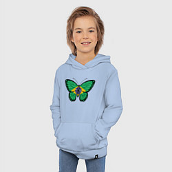 Толстовка детская хлопковая Бабочка - Бразилия, цвет: мягкое небо — фото 2