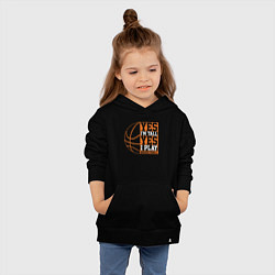 Толстовка детская хлопковая Да я высокий Да я играю в баскетбол, цвет: черный — фото 2