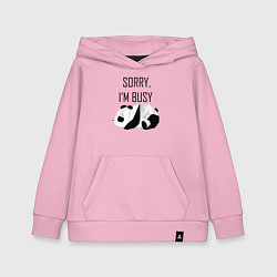 Толстовка детская хлопковая Извини я занят - панда, цвет: светло-розовый