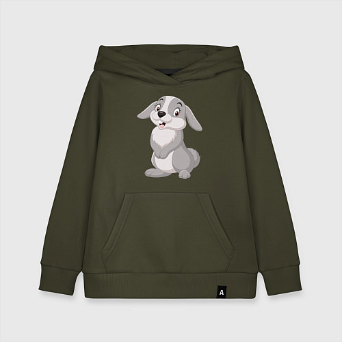 Детская толстовка-худи Милашка Кролик / Хаки – фото 1