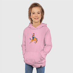 Толстовка детская хлопковая Наездник на лошадкe, цвет: светло-розовый — фото 2