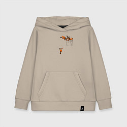 Толстовка детская хлопковая Красные панды в кармане, цвет: миндальный