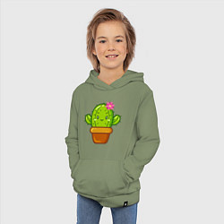 Толстовка детская хлопковая Обнимашки - Кактус, цвет: авокадо — фото 2