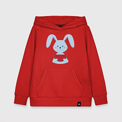 Толстовка детская хлопковая Кролик с арбузом, цвет: красный