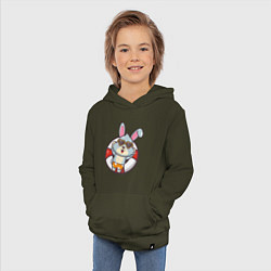 Толстовка детская хлопковая Chill Rabbit, цвет: хаки — фото 2