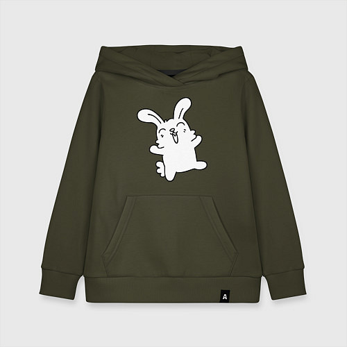 Детская толстовка-худи Happy Bunny / Хаки – фото 1