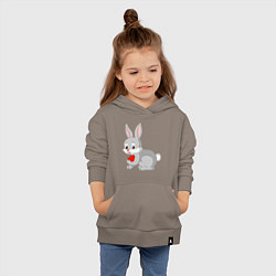 Толстовка детская хлопковая Кролик и сердечко, цвет: утренний латте — фото 2