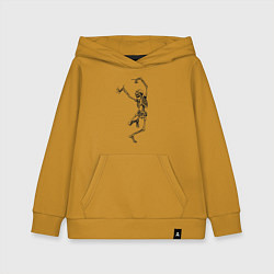 Толстовка детская хлопковая Скелет и балет, цвет: горчичный