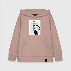 Толстовка детская хлопковая Человек-бензопила Пауэр, цвет: пыльно-розовый