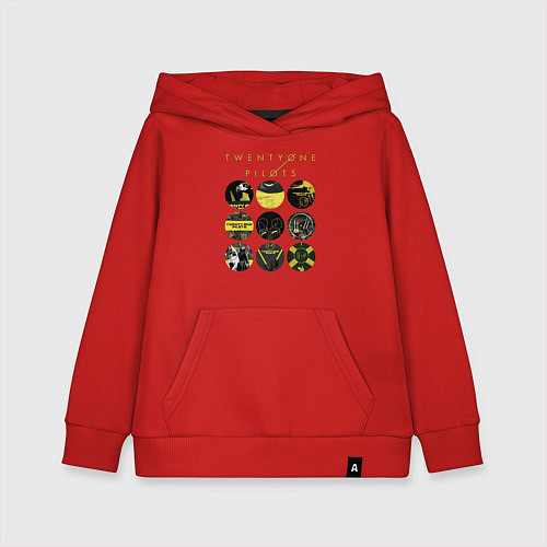 Детская толстовка-худи Twenty One Pilots коллаж / Красный – фото 1