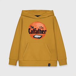 Толстовка детская хлопковая Cat father, цвет: горчичный