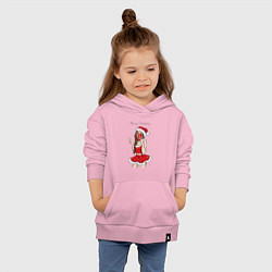 Толстовка детская хлопковая Снегурочка селфи, цвет: светло-розовый — фото 2