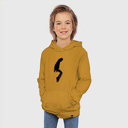 Толстовка детская хлопковая Силуэт Майкла Джексона - Minimalism, цвет: горчичный — фото 2