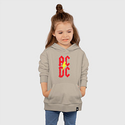Толстовка детская хлопковая AC DC logo, цвет: миндальный — фото 2