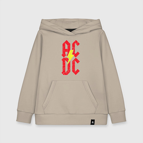 Детская толстовка-худи AC DC logo / Миндальный – фото 1