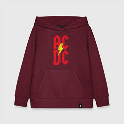 Толстовка детская хлопковая AC DC logo, цвет: меланж-бордовый