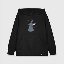 Толстовка детская хлопковая Черный кролик Пикачу, цвет: черный