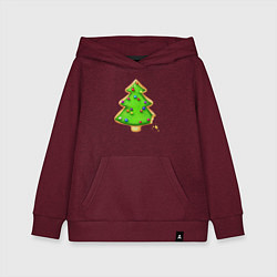 Толстовка детская хлопковая Печенье елка, цвет: меланж-бордовый