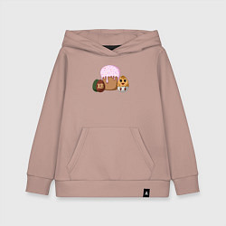 Толстовка детская хлопковая Пасхальный кулич и цыпленок, цвет: пыльно-розовый