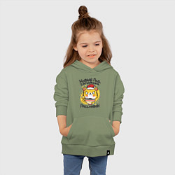 Толстовка детская хлопковая Новогодний расслабон, цвет: авокадо — фото 2