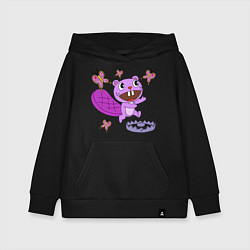 Толстовка детская хлопковая Toothy trap, цвет: черный