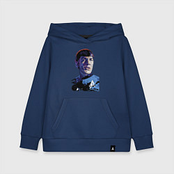 Толстовка детская хлопковая Звездный путь - Спок, цвет: тёмно-синий
