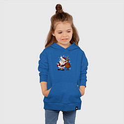 Толстовка детская хлопковая Санта и олень, цвет: синий — фото 2