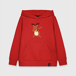 Толстовка детская хлопковая Новогодний олень дэб, цвет: красный