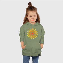 Толстовка детская хлопковая Солнечная мандала свадхистана, цвет: авокадо — фото 2