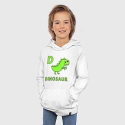Толстовка детская хлопковая Dinosaur D, цвет: белый — фото 2