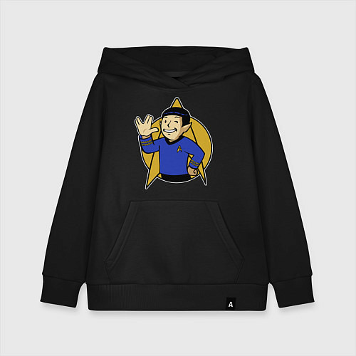 Детская толстовка-худи Spoke - vault boy / Черный – фото 1