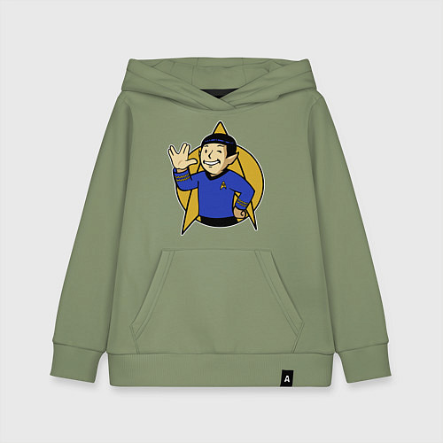 Детская толстовка-худи Spoke - vault boy / Авокадо – фото 1
