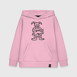 Толстовка детская хлопковая Кролик гладит кота, цвет: светло-розовый