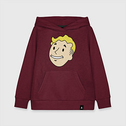 Толстовка детская хлопковая Vault boy head, цвет: меланж-бордовый