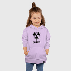 Толстовка детская хлопковая Danger radiation symbol, цвет: лаванда — фото 2