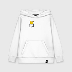 Толстовка детская хлопковая Пикачу в кармане арт, цвет: белый