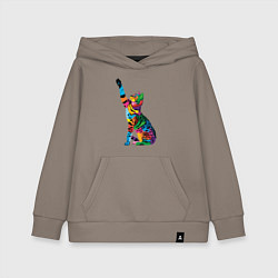 Толстовка детская хлопковая Бенгальская кошка, цвет: утренний латте