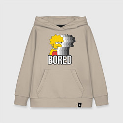 Толстовка детская хлопковая Лиза Симпсон - bored, цвет: миндальный