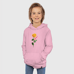 Толстовка детская хлопковая Жёлтая роза - only you, цвет: светло-розовый — фото 2