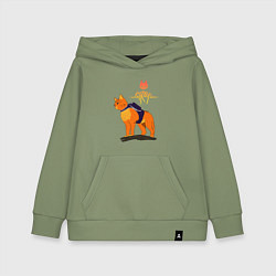 Толстовка детская хлопковая Stray - cat logo, цвет: авокадо