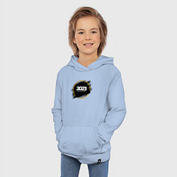 Толстовка детская хлопковая Happy new year 2023 brush, цвет: мягкое небо — фото 2