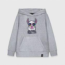 Толстовка детская хлопковая No probllama, цвет: меланж