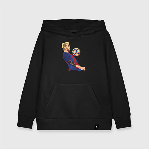 Детская толстовка-худи Messi Barcelona / Черный – фото 1