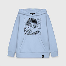 Толстовка детская хлопковая Crazy cat - кот кусает руку, цвет: мягкое небо