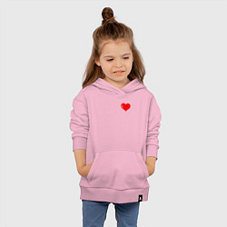 Толстовка детская хлопковая Глянцевое сердце, цвет: светло-розовый — фото 2