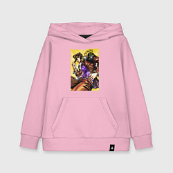 Толстовка детская хлопковая Джотаро Куджо - JoJo Bizarre Adventure, цвет: светло-розовый